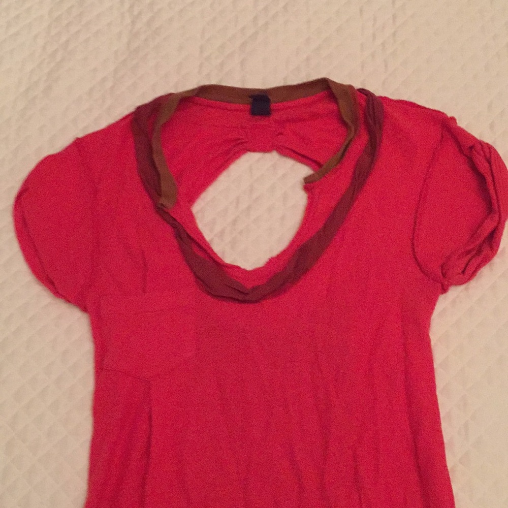 Red Free People top with back key hole
